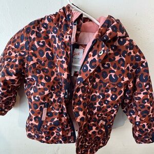 Cat & Jack Pink and Black Leopard Puffer Jacket